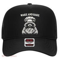 Wake And Bake Sourdough Funny Raccoon Baker Meme Hat thumb 0