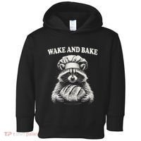 Wake And Bake Sourdough Funny Raccoon Baker Meme Toddler Hoodie thumb 0