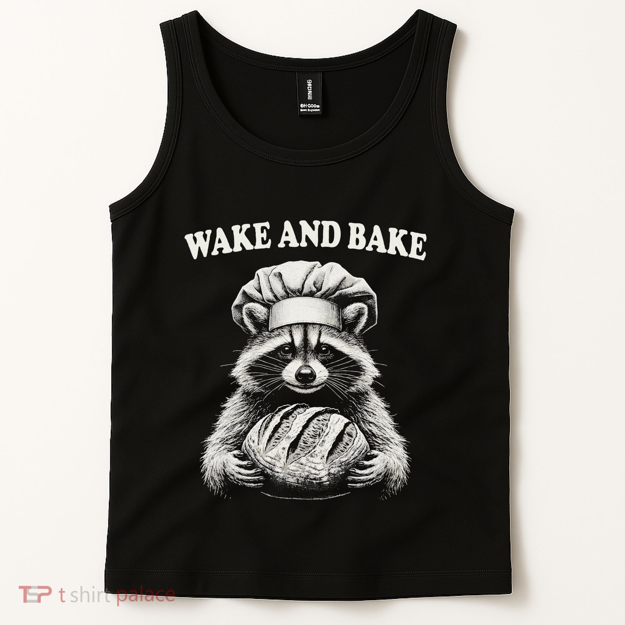 Wake And Bake Sourdough Funny Raccoon Baker Meme Tank Top