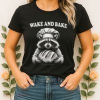 Wake And Bake Sourdough Funny Raccoon Baker Meme Women's T-Shirt thumb 2