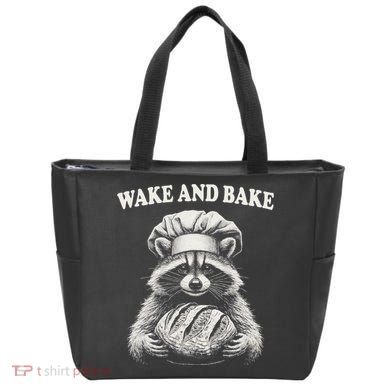 Wake And Bake Sourdough Funny Raccoon Baker Meme Tote Bag