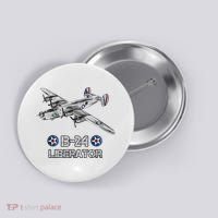 WW2 Aviation B24 Liberator American Heavy Bomber Gift Button thumb 0