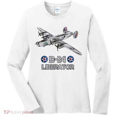 WW2 Aviation B24 Liberator American Heavy Bomber Gift Women's Long Sleeve Shirt