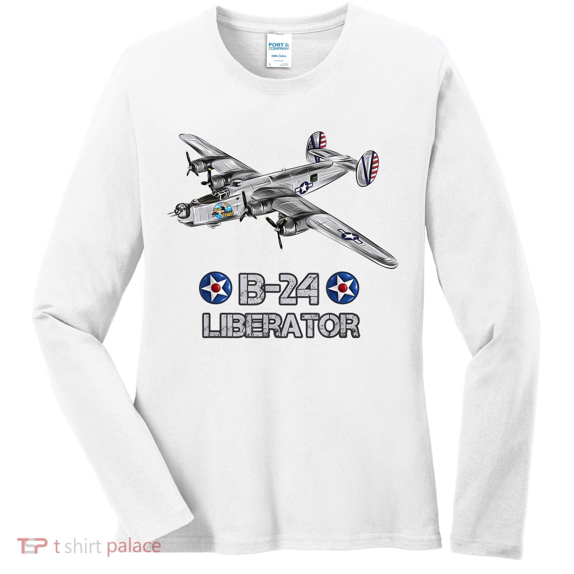 WW2 Aviation B24 Liberator American Heavy Bomber Gift Women's Long Sleeve Shirt