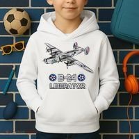 WW2 Aviation B24 Liberator American Heavy Bomber Gift Kids Hoodie thumb 2