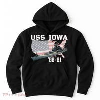 WW2 American Battleship USS Iowa Warship BB 61 Veterans Hoodie thumb 0