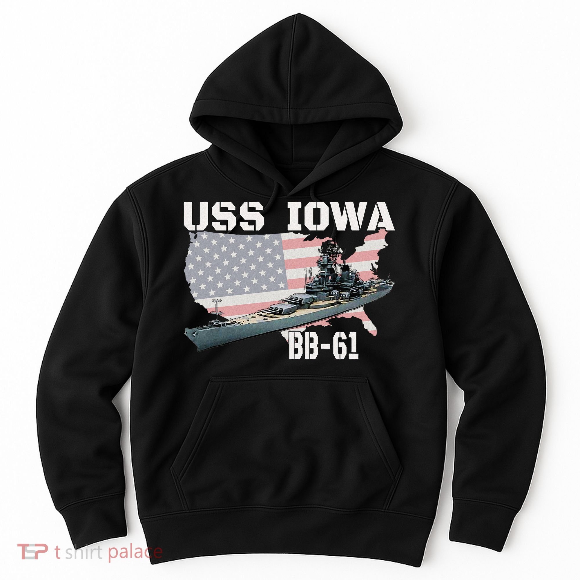 WW2 American Battleship USS Iowa Warship BB 61 Veterans Hoodie