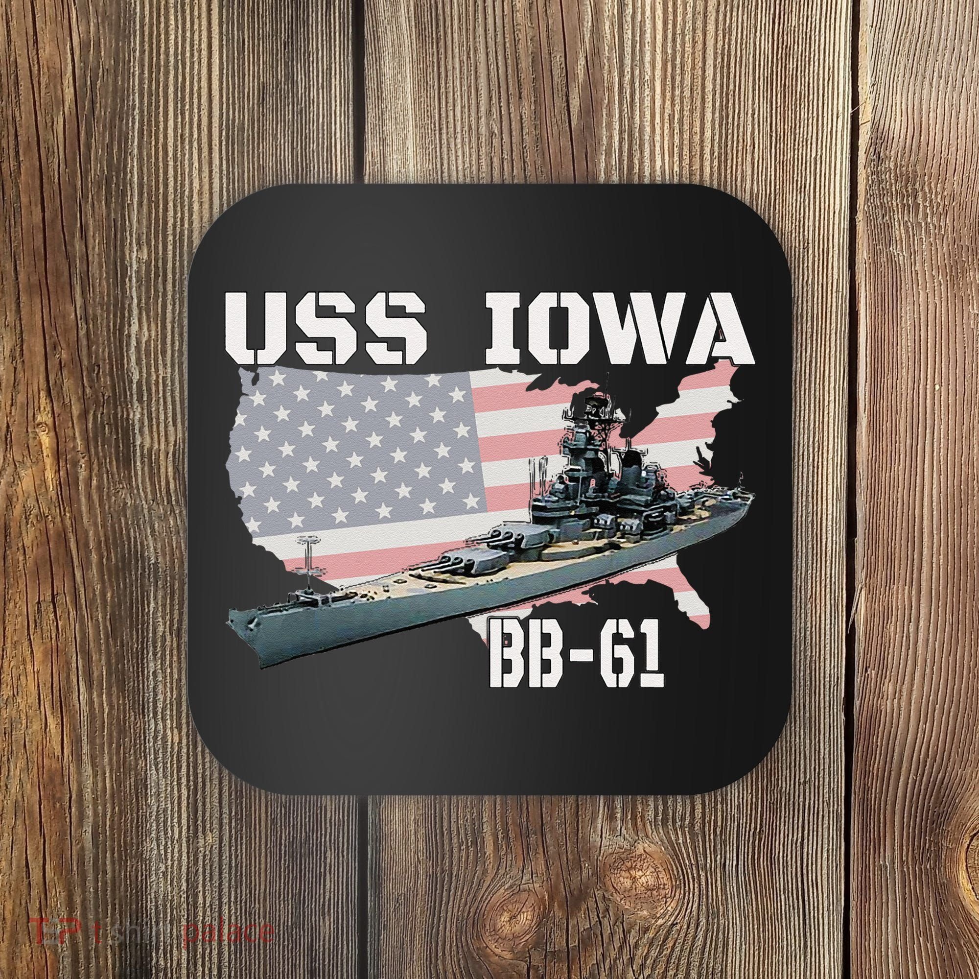 WW2 American Battleship USS Iowa Warship BB 61 Veterans Coaster