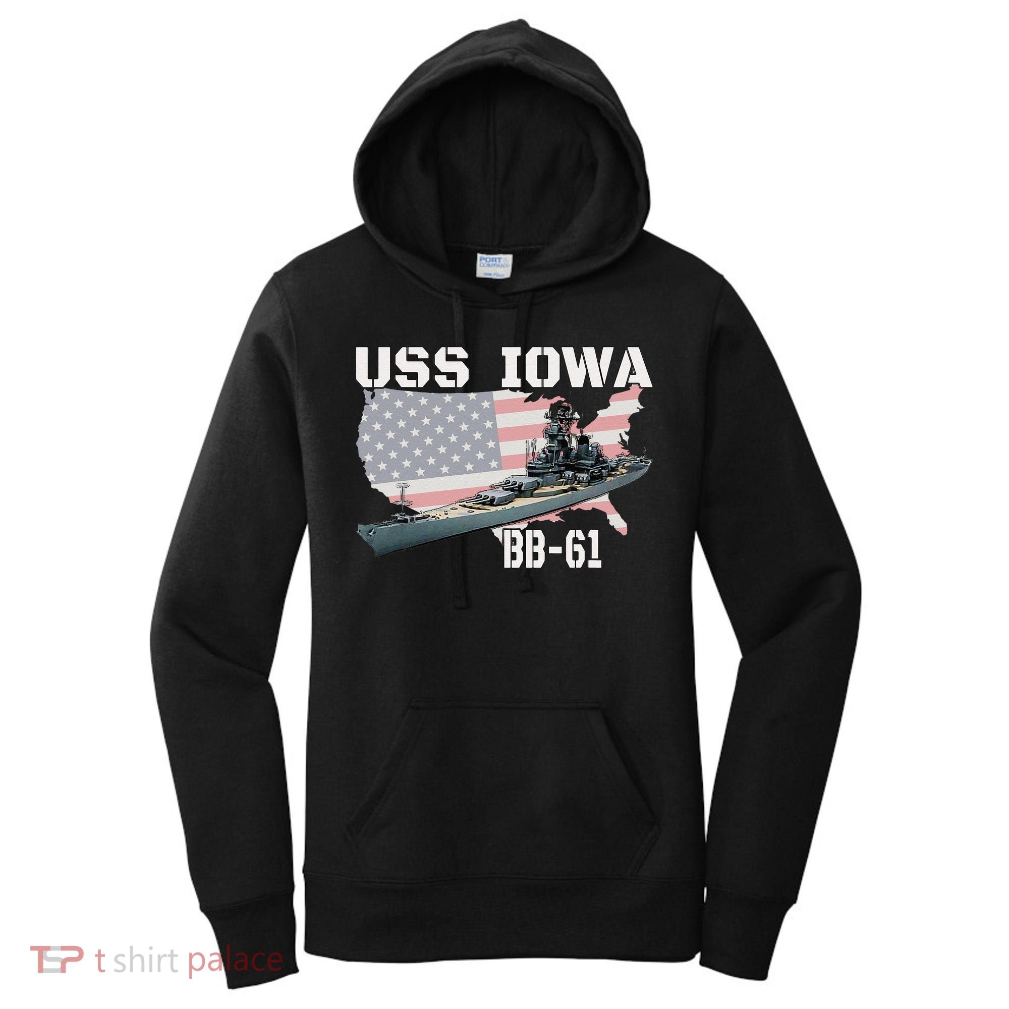 WW2 American Battleship USS Iowa Warship BB 61 Veterans Women's Hoodie