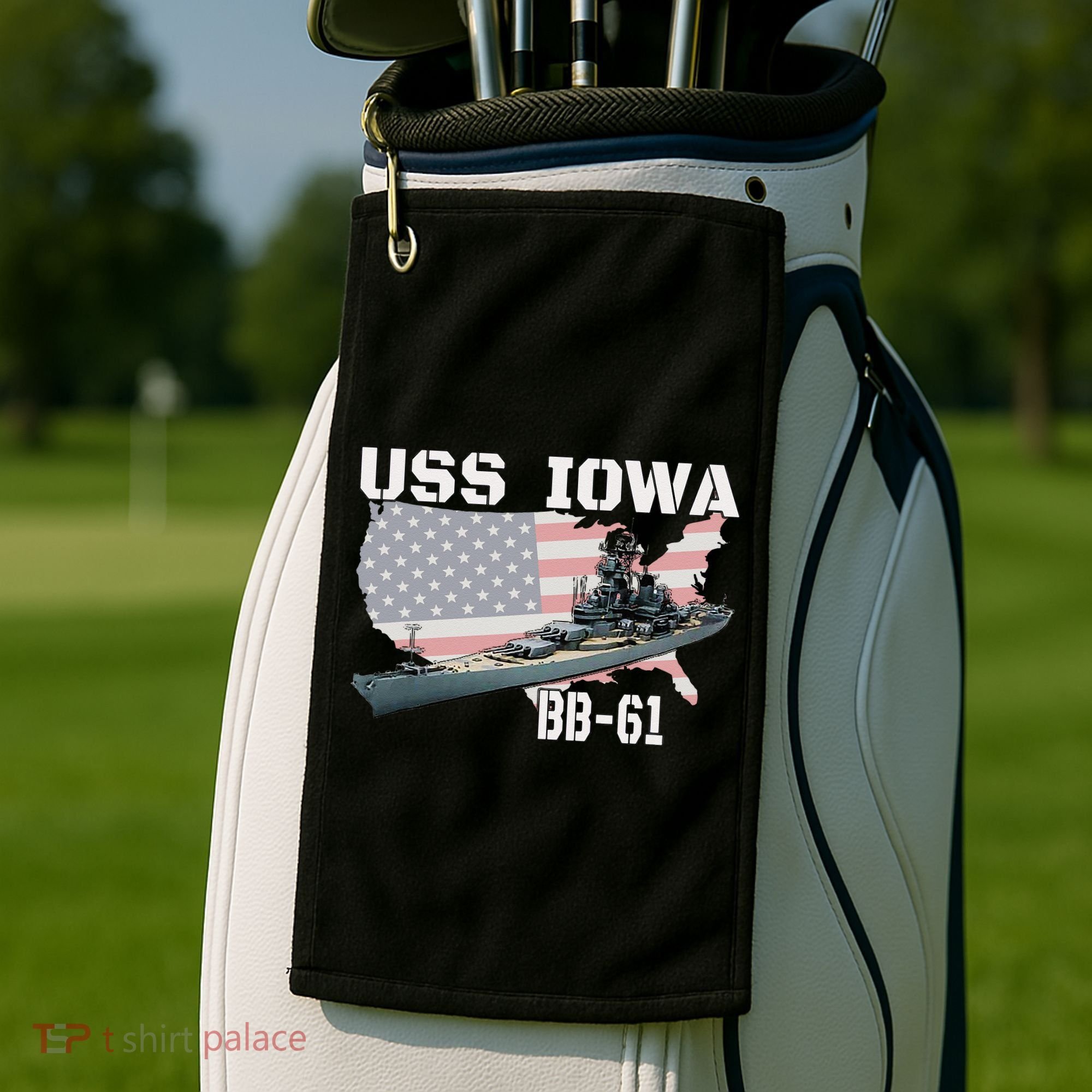 WW2 American Battleship USS Iowa Warship BB 61 Veterans Golf Towel
