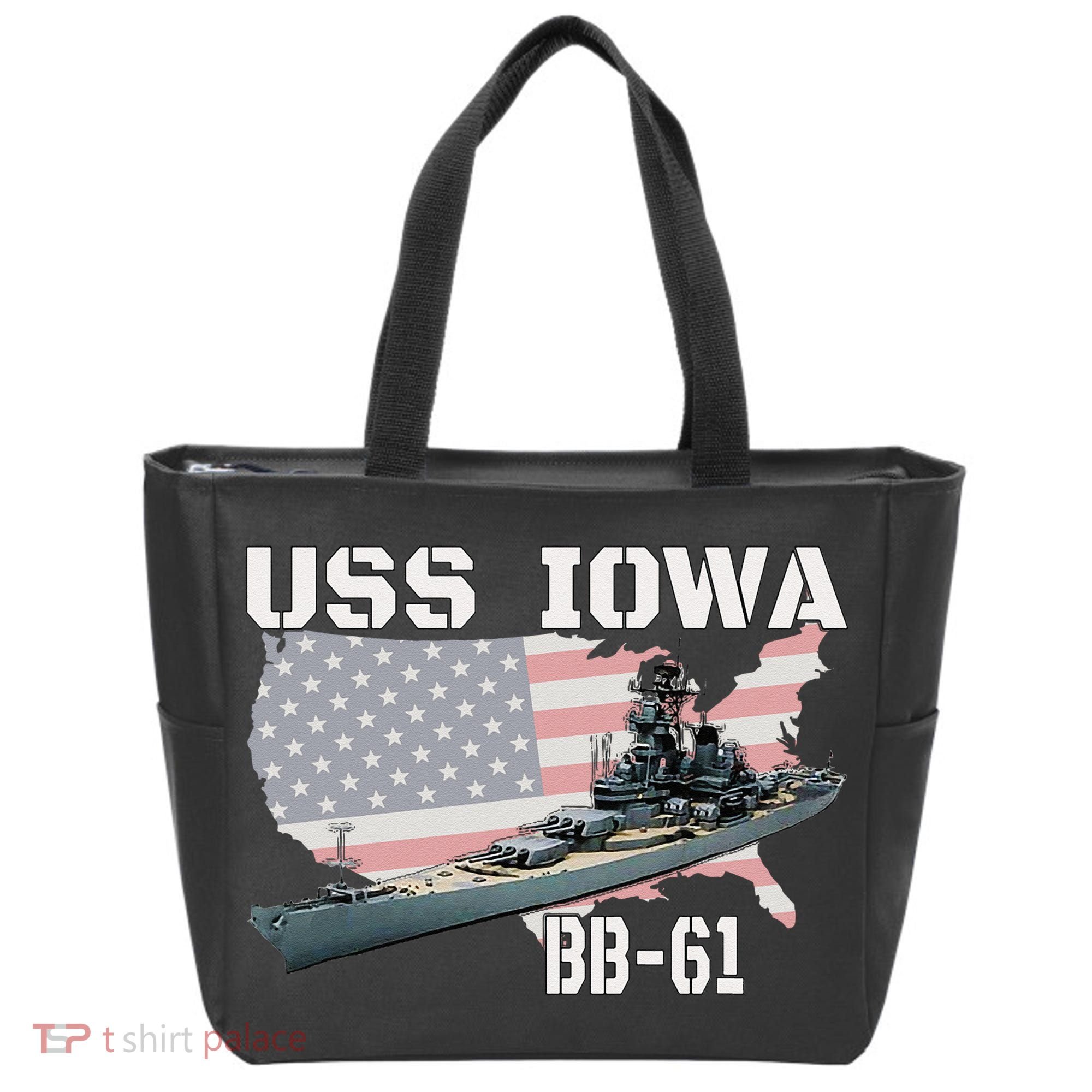 WW2 American Battleship USS Iowa Warship BB 61 Veterans Tote Bag