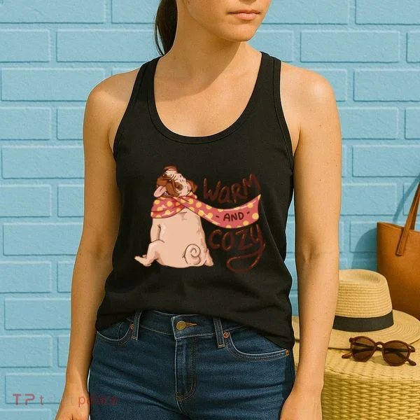 Warm And Cozy Pug Women's Tank Top