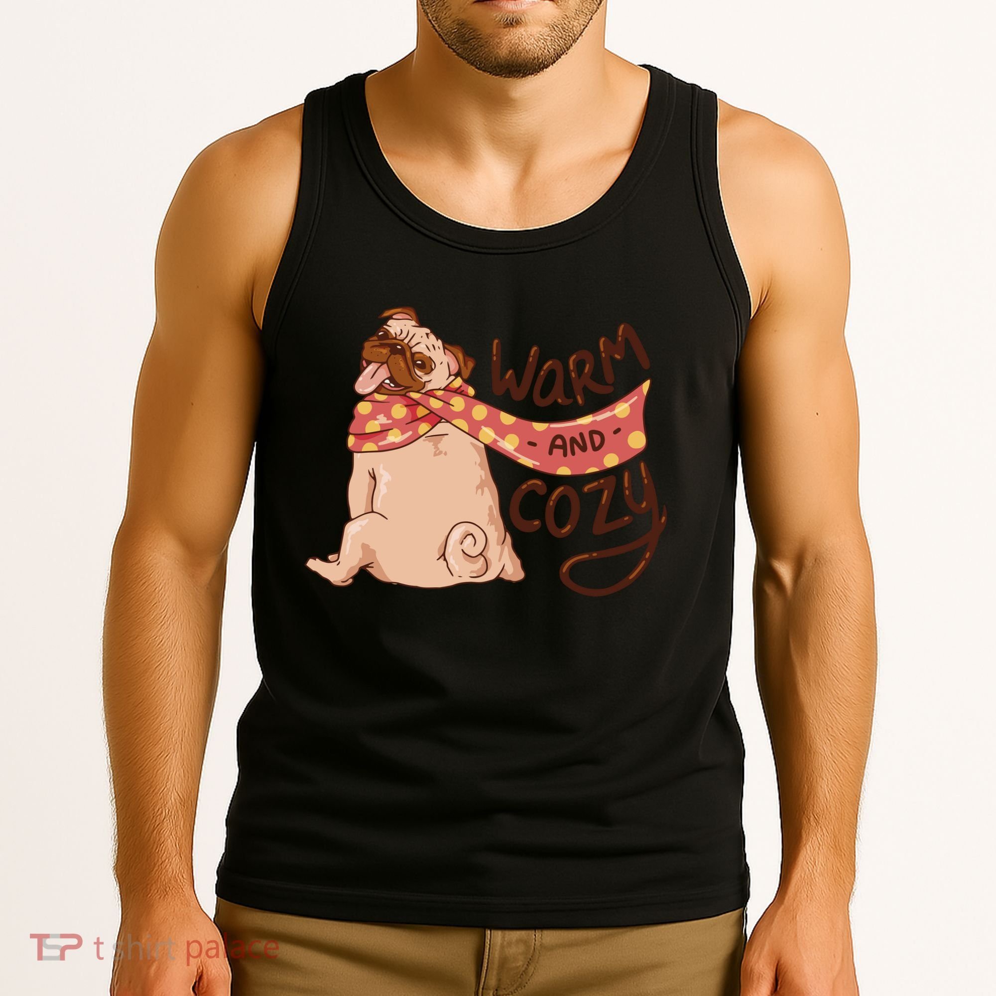 Warm And Cozy Pug Tank Top