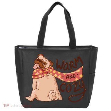 Warm And Cozy Pug Tote Bag