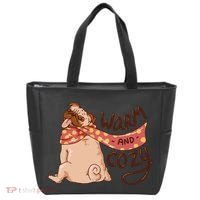 Warm And Cozy Pug Tote Bag thumb 0