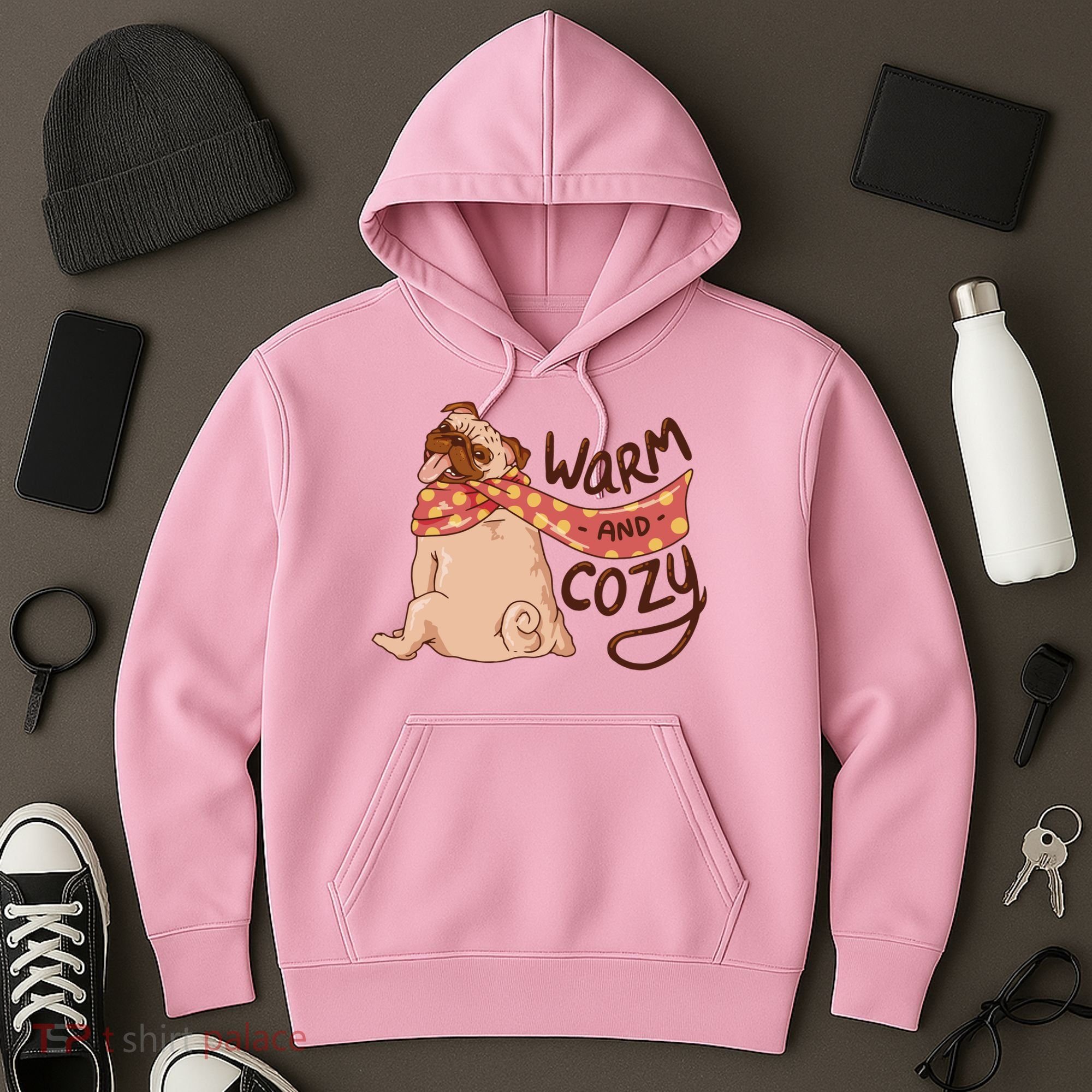 Warm And Cozy Pug Hoodie