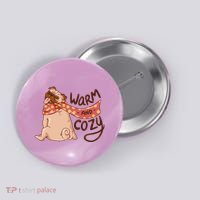 Warm And Cozy Pug Button thumb 0