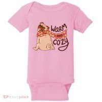 Warm And Cozy Pug Baby Bodysuit thumb 0