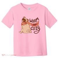 Warm And Cozy Pug Toddler T-Shirt thumb 0