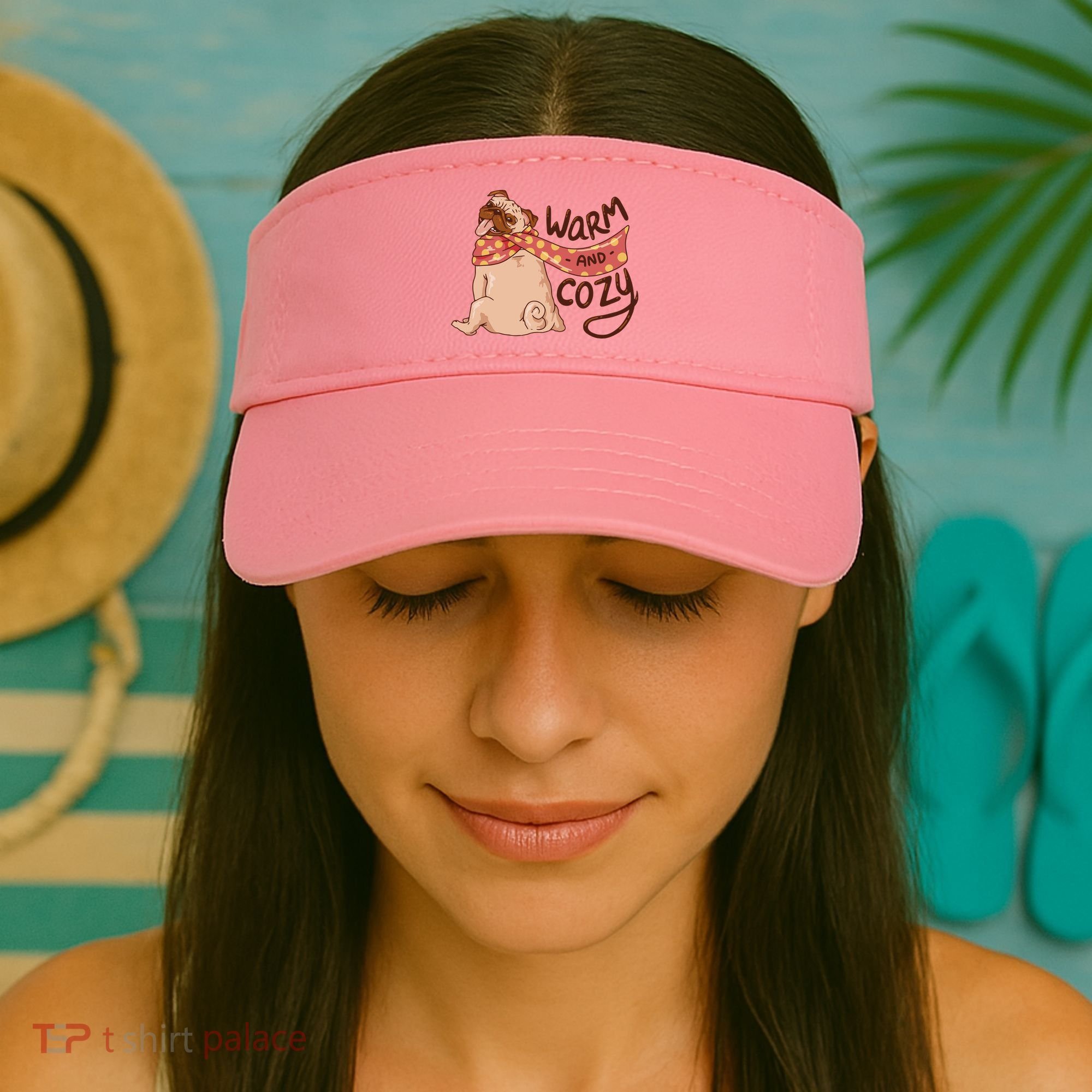 Warm And Cozy Pug Visor