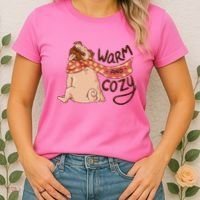 Warm And Cozy Pug Women's T-Shirt thumb 2