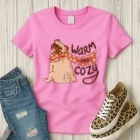 Warm And Cozy Pug Women's T-Shirt thumb 3
