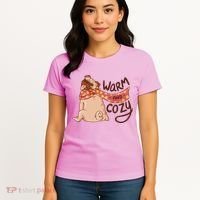 Warm And Cozy Pug Women's T-Shirt thumb 4