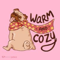 Warm And Cozy Pug Women's T-Shirt thumb 6