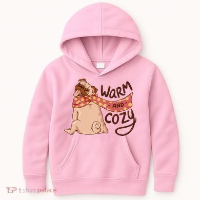 Warm And Cozy Pug Kids Hoodie