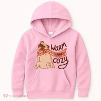 Warm And Cozy Pug Kids Hoodie thumb 0