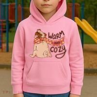 Warm And Cozy Pug Kids Hoodie thumb 2