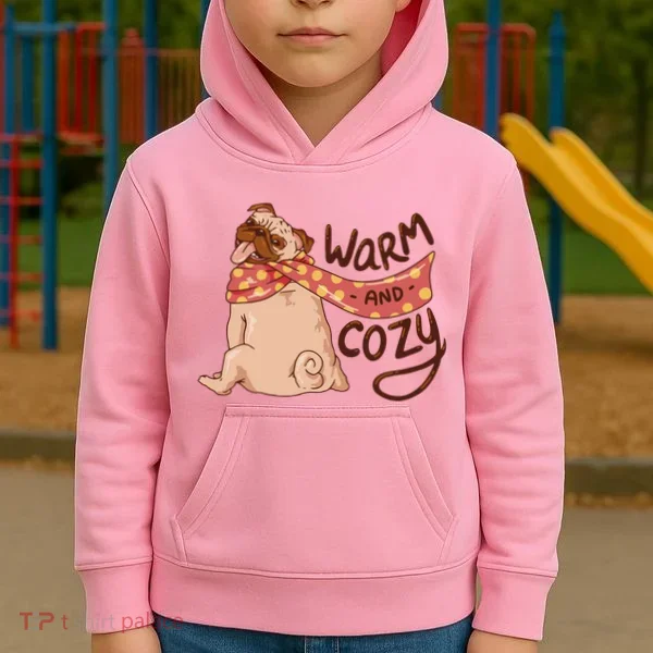 Warm And Cozy Pug Kids Hoodie
