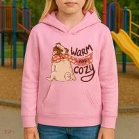 Warm And Cozy Pug Kids Hoodie thumb 3