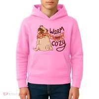 Warm And Cozy Pug Kids Hoodie thumb 4