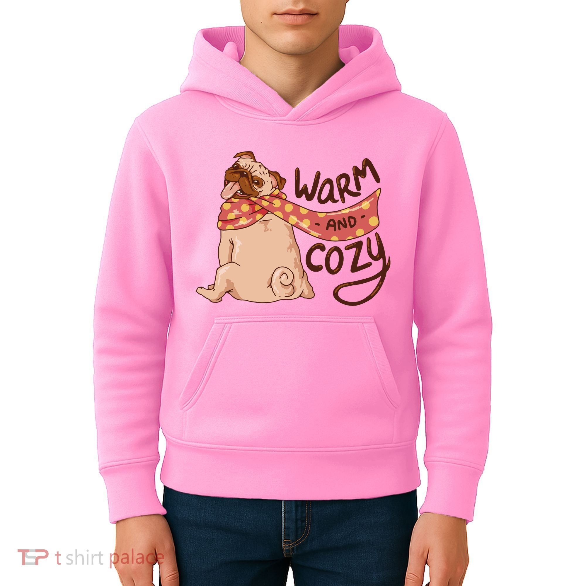 Warm And Cozy Pug Kids Hoodie