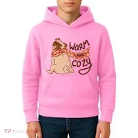 Warm And Cozy Pug Kids Hoodie thumb 4