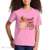 Warm And Cozy Pug Kids T-Shirt thumb 2