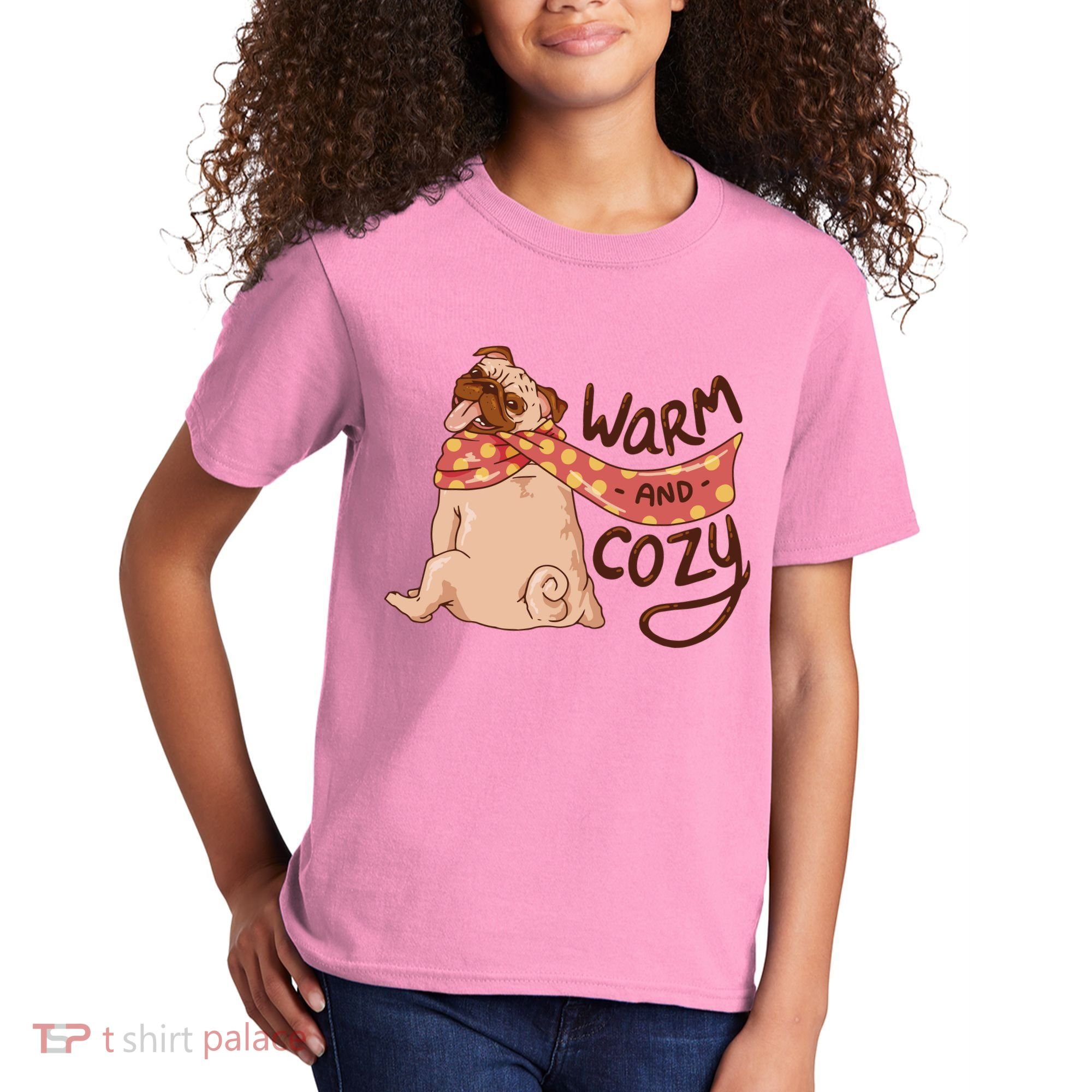 Warm And Cozy Pug Kids T-Shirt