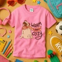 Warm And Cozy Pug Kids T-Shirt thumb 3