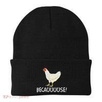Why Are Chickens So Funny Because Funny Trending Meme Beanie thumb 0