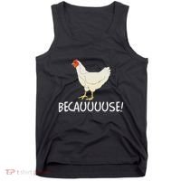 Why Are Chickens So Funny Because Funny Trending Meme Tank Top thumb 0