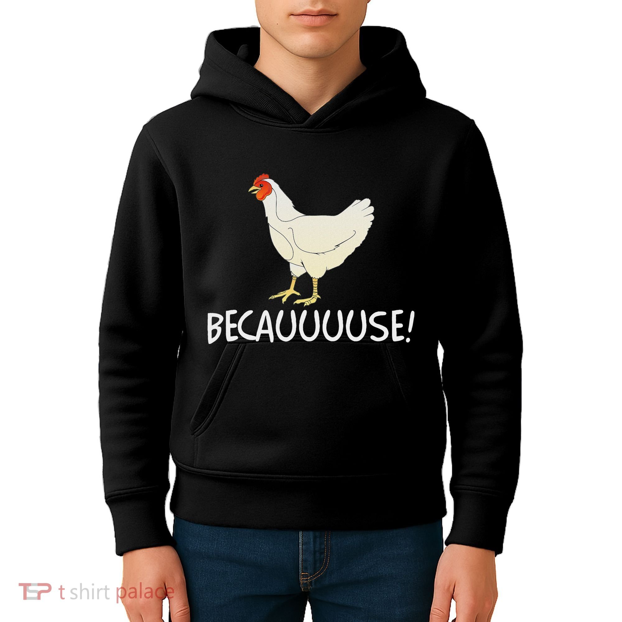 Why Are Chickens So Funny Because Funny Trending Meme Kids Hoodie