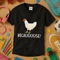 Why Are Chickens So Funny Because Funny Trending Meme Kids T-Shirt thumb 3