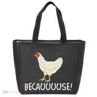 Why Are Chickens So Funny Because Funny Trending Meme Tote Bag thumb 0