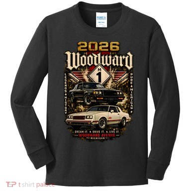 Woodward Avenue Classic Car Lovers Tribute 2026 Kids Long Sleeve Shirt