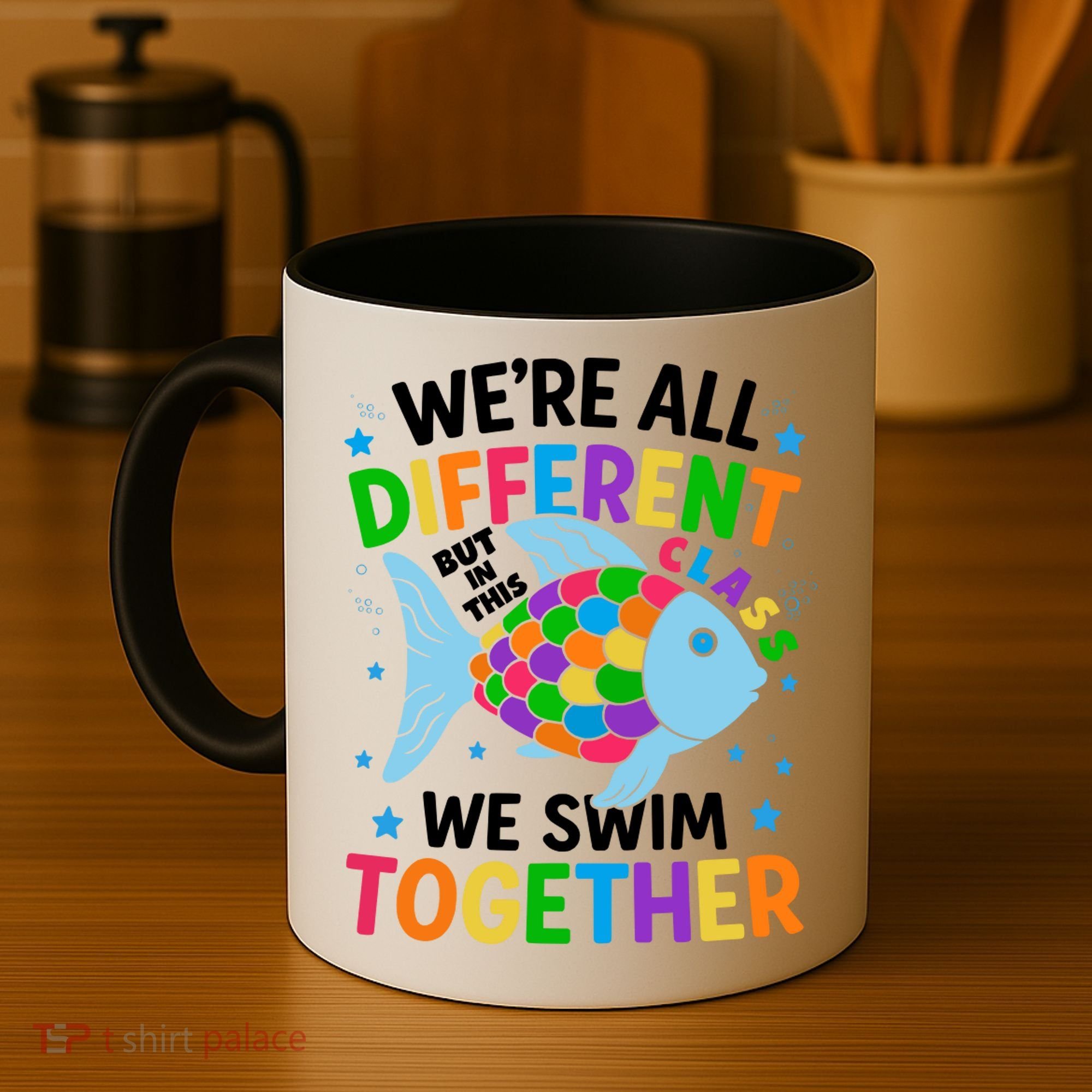 Were All Different But In This Class We Swim Together Coffee Mug