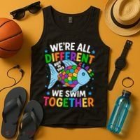 Were All Different But In This Class We Swim Together Tank Top thumb 4