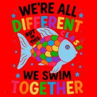 Were All Different But In This Class We Swim Together Santa Hat thumb 1