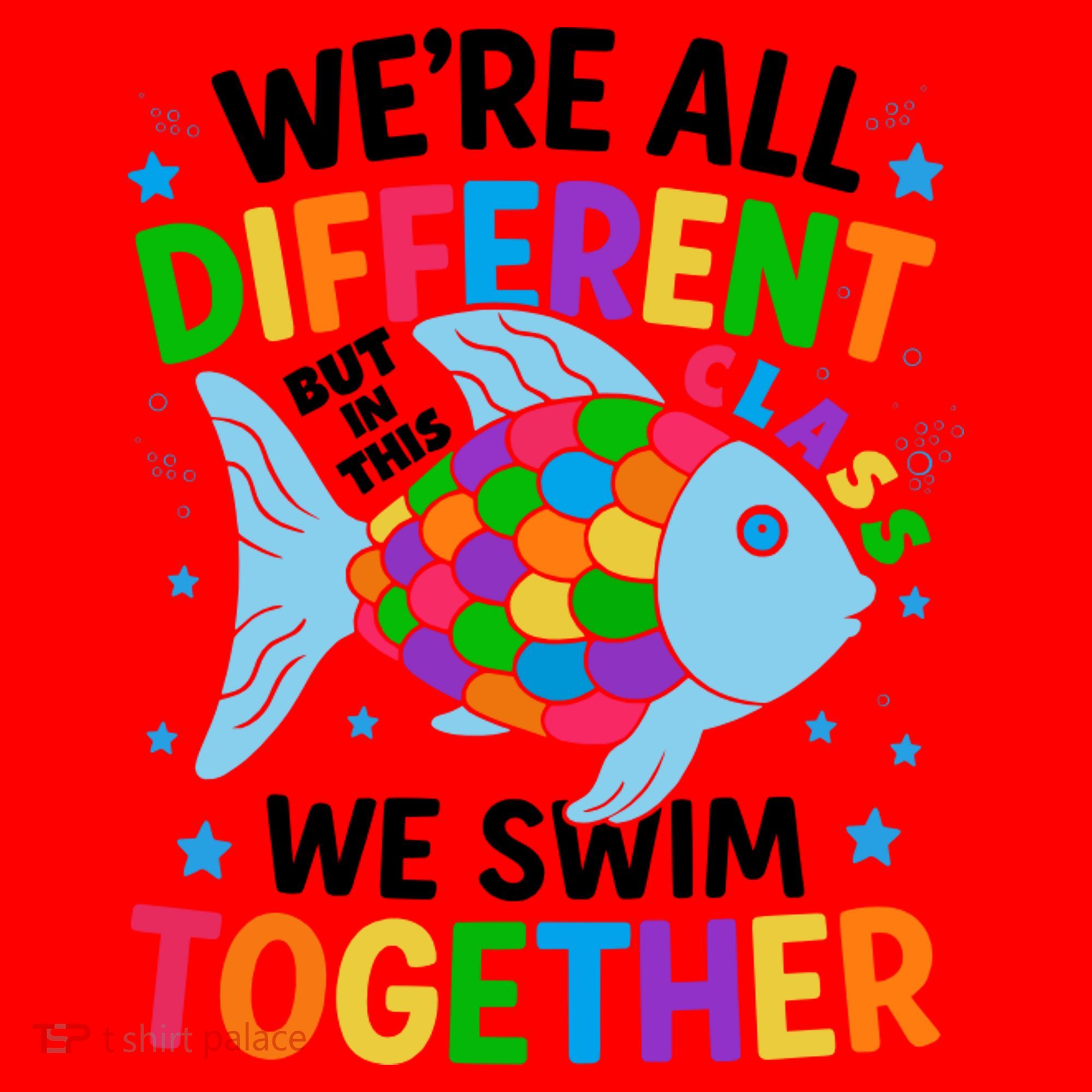 Were All Different But In This Class We Swim Together Santa Hat