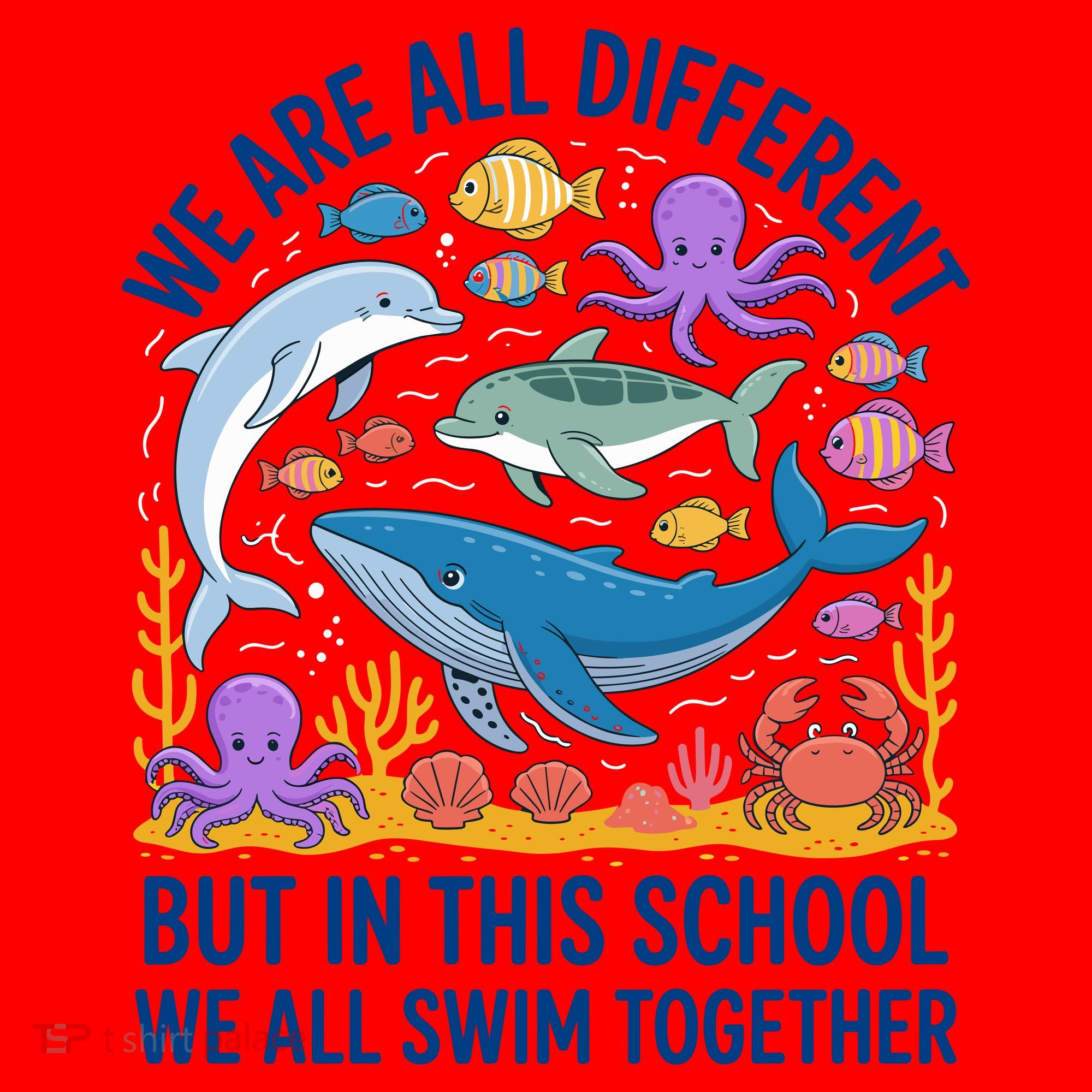 We Are Different But In This School We Swim Togther Santa Hat